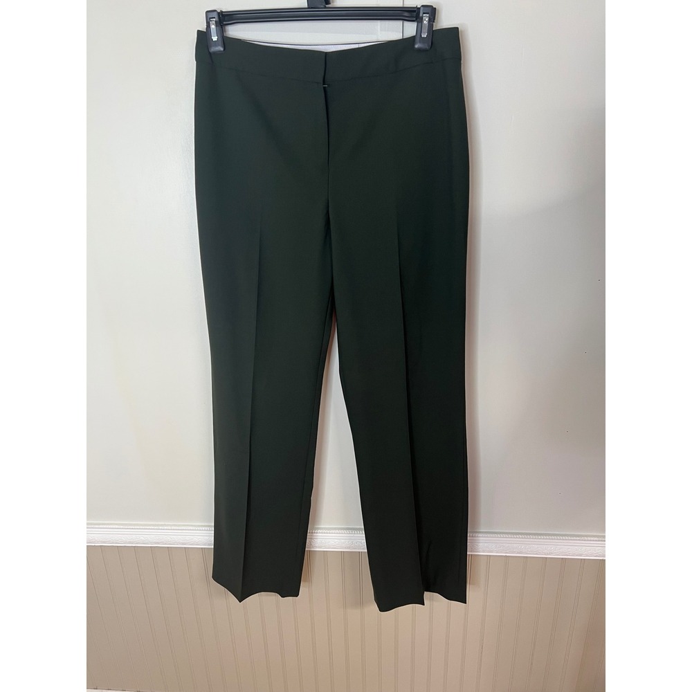 Jones New York Collection Forest Green Wool Blend Stretch Dress Pants Size 10